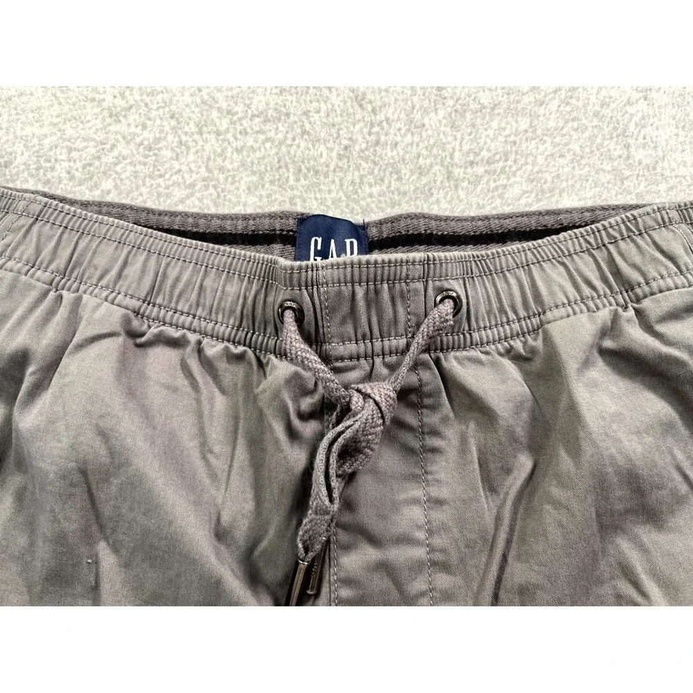 GAP Chino Shorts Mens Medium Gray Cotton‎ Stretch Drawstring Flat Front Outdoor